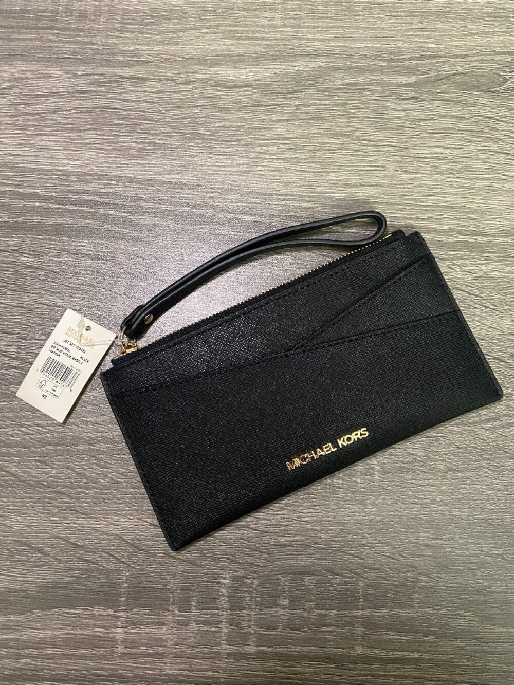Michael Kors Jet Set Travel 3-in-1 Wristlet Black Gold NWT